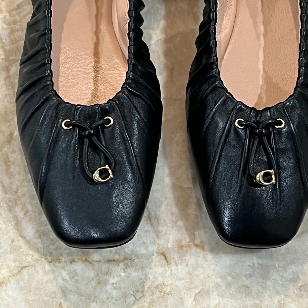 Coach Women’s Eleanor Leather Ballerina Flat. New - Picture 5 of 6